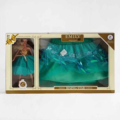 Лялька Emily QJ069C зі спідницею для дівчинки: Висота, см 29
