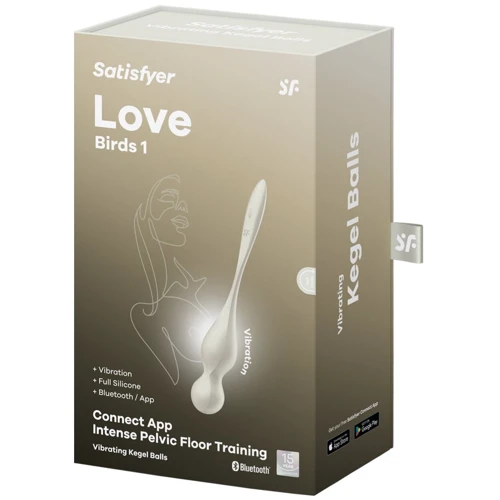 Вагинальные шарики с вибрацией Satisfyer Love Birds 1 Connect App White