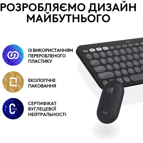 Комплект беспроводной Logitech Pebble 2 Combo Graphite Wireless (920-012239) фото 10
