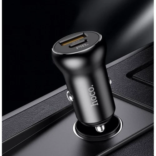 Зарядное устройство Hoco Car Charger USB+USB-C NZ5 PD+QC 5A 30W Black: Тип автомобильное