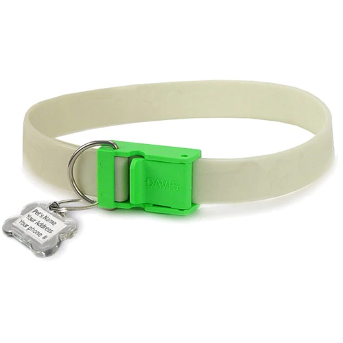 Світиться нашийник Davis FurEver Brite Safety Collar для собак білий 48x1.9 см розмір S