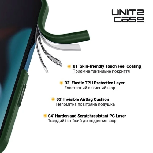 Чохол для iPhone ArmorStandart UNIT2 Case Green для iPhone 14 Pro Max (ARM69961): Колір зеленый