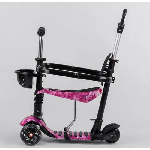 Детский самокат 5 в 1 Best Scooter S 5099 Черный с розовым: Количество колес 3