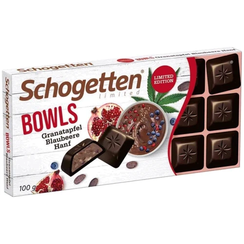 Шоколад Schogetten Dark Cocoa Pomegranate Bluberry Hemp, 100 г (WT4212)