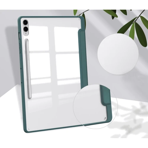 Аксесуар для планшетних ПК BeCover Case Book Soft Edge з Pencil Mount Dark Green для Samsung X810 Galaxy Tab S9 Plus / S9 FE Plus SM-X610/SM-X616B (710406): Матеріал Штучна шкіра + TPU