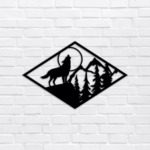Настенный декор Деревянное панно Wortex Woods Волк 50x32 (WALL10028-50x32)