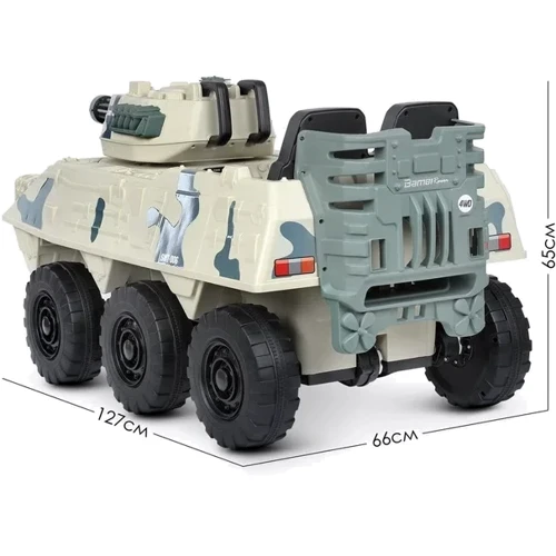 Детский электромобиль танк Bambi Racer 140W, белый (M 4862BR-1) фото 13
