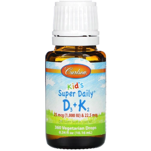 Carlson Labs Kid's Super Daily D3+K2 Вітамін Д3 К2 для дітей 10.16 мл