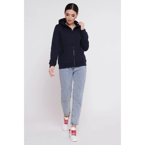 Толстовка FashionUp KF-1678B-42 42 синяя с капюшоном на молнии: Состав Полиэстер, Хлопок