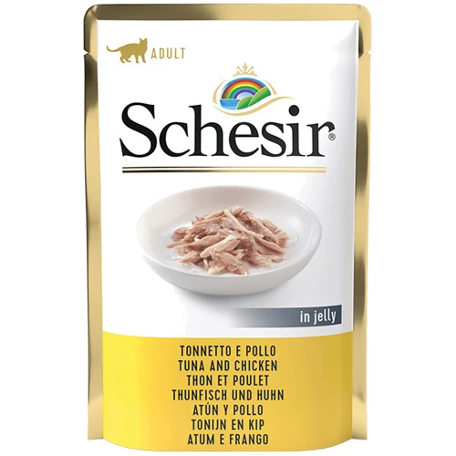 Влажный корм для котов Schesir Tuna and Chicken тунец с куриным филе в желе 85 г