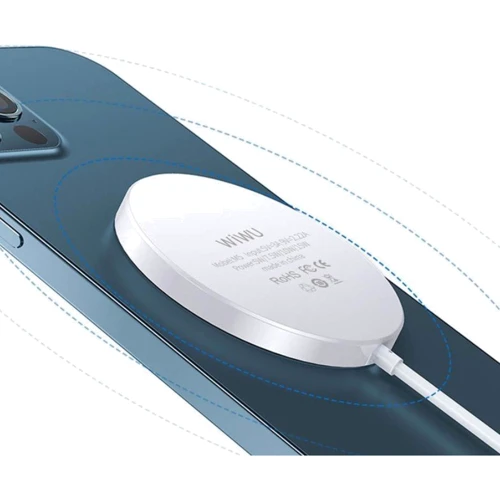 Зарядний пристрій WIWU Wireless Charger MagSafe (M5) 15W White for iPhone 16 I 15 I 14 I 13 I 12 series: Кабель в комплекті отсутствует