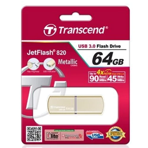 USB-флешка Transcend 64GB JetFlash 820 USB 3.0 Gold Plating (TS64GJF820G)