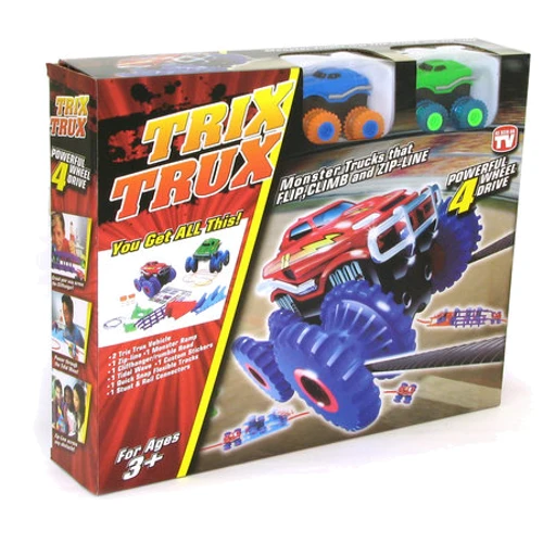 Машинки на батарейках Trix Trux набор 2 машинки с трассой (синий+зеленый) (JLT-AS332BG)