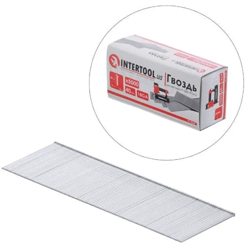 Гвоздь для строительного степлера Intertool PT-8640, 40 мм (18GA): Производитель Intertool