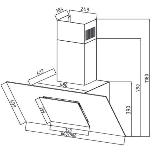 Вытяжка Pyramida HEF 30 (J-600) WHITE: Тип воздухоочистителя Рециркуляция, Отвод