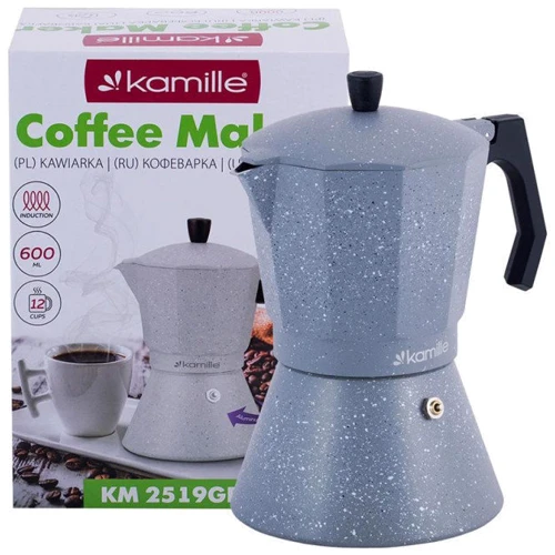 Кавоварка гейзерная Kamille на 12 чашок 600 мл (2519GR): Обсяг, л 0.6