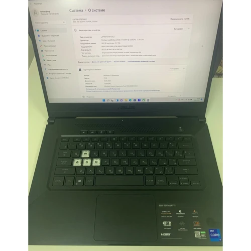 Asus TUF Dash F15 FX516PR (FX516PR-AZ019T) (Ноутбуки)(M3NRKD02513410E): Причина уцінки Витринный вариант, хорошее состояние, полный комплект