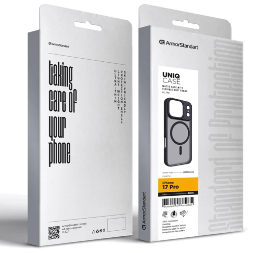 Чехол для iPhone ArmorStandart Uniq MagCase Black for iPhone 17 Pro (ARM86266)