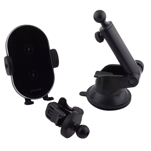 Держатель Proove Car Holder Wireless Charger Rounded Energy Pro 15W Black фото 5