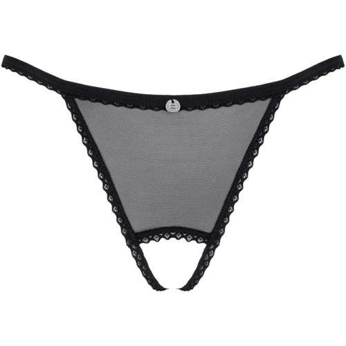 Трусики стринги с разрезом Obsessive Celia Noir black XL/2XL