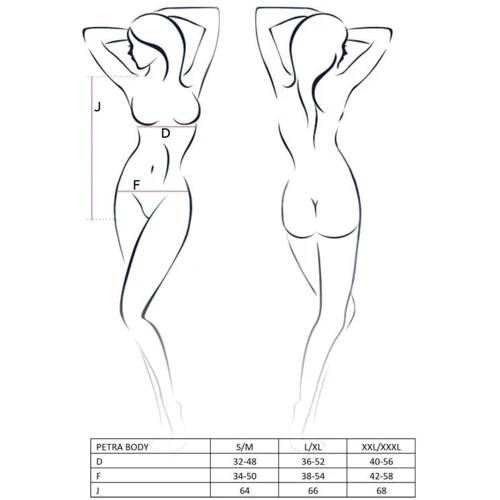 Креативное боди Passion PETRA BODY black XXL/XXXL