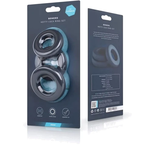 Набор эрекционных колец Boners 3-Piece Hefty Cock Ring Set