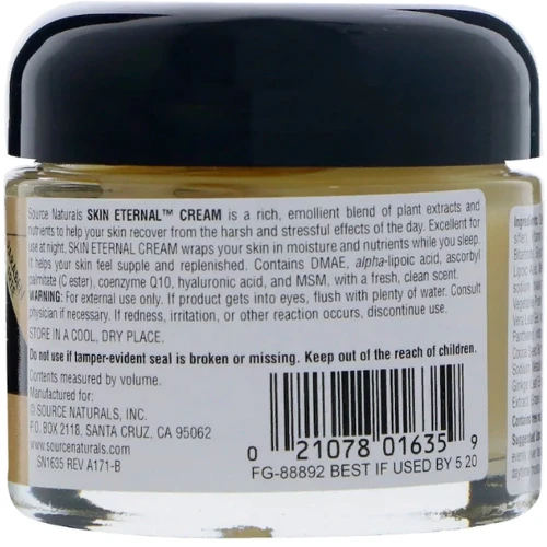 Source Naturals Skin Eternal Cream, 2 oz (56.7 g) (SNS-01635): Время применения Ночной