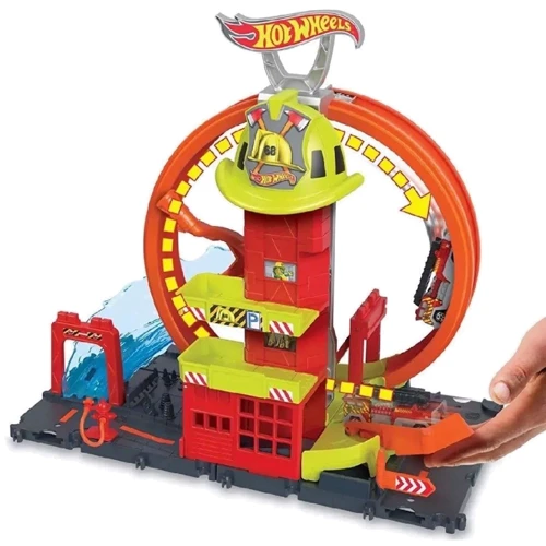 Ігровий набір Hot Wheels Супер петля з пожежною станцією (HKX41): Колір красный