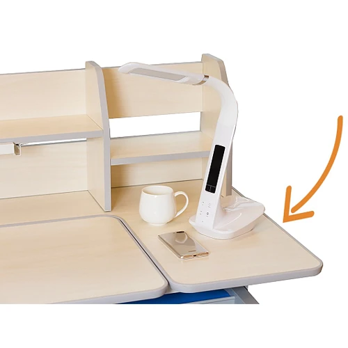 Стол Mealux Evo-kids Ontario TG/ BL с полкой (арт. Evo-600 TG/BLс полкой): Особенности Регулировка угла наклона столешницы, Регулировка высоты
