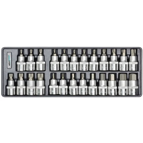 Whirlpower Набор головок Hex, Torx, Spline 1/2" 25шт. ложемент