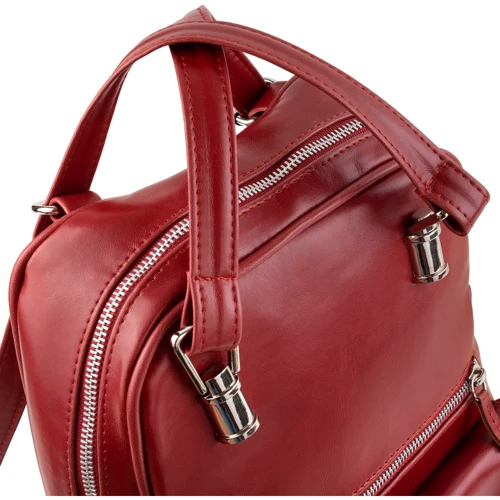 Жіночий рюкзак Laskara червоний (LK-10237-red): Застібка Блискавка