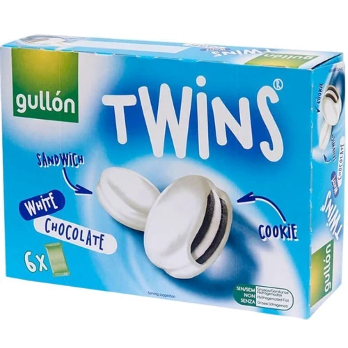 Печенье Gullon Twins сэндвич в белом шоколаде, 252 г