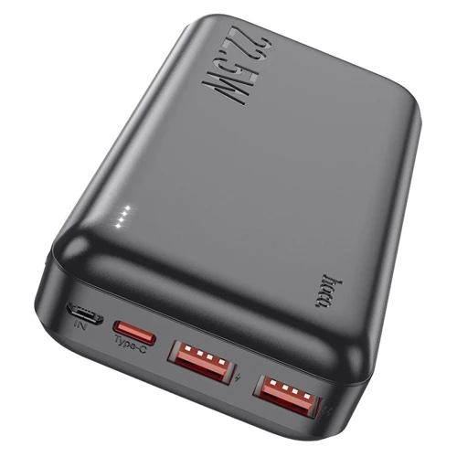 Внешний аккумулятор Hoco Power Bank 20000mAh J101A Astute 22.5W Black: Количество USB 3