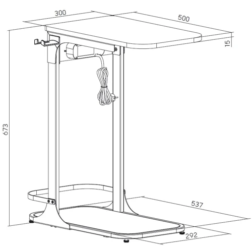 Приставной столик с сетевым удлинителем OfficePro (SD185DW)