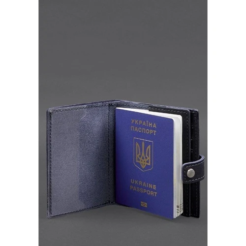 Обложка-портмоне на паспорт BlankNote 25.0 темно-синяя (BN-OP-25-navy-blue): Пол Унисекс