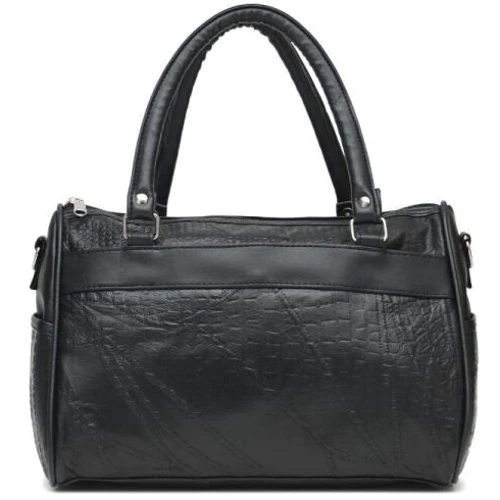 Женская сумка бочонок Borsa Leather черная (K1HB1506334-R1-black)