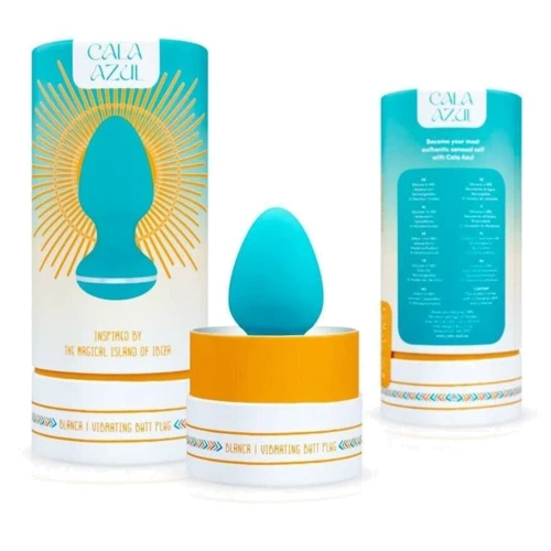 Анальная вибропробка Cala Azul - Blanca Vibrating anal plug