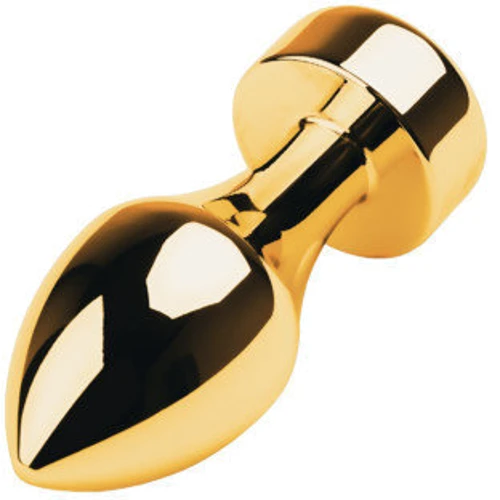 Анальная пробка с кристаллом Metal By Toyfa Gold anal plug