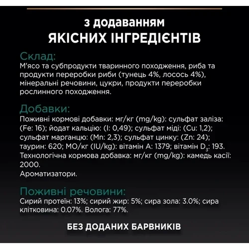 Влажный корм Pro Plan Sterilised для кастрированных котов с тунцом и лососем 85г (7613033568558): Порода Все породы