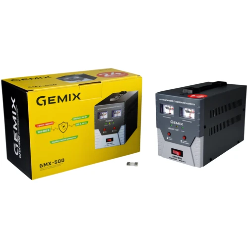 Стабилизатор напряжения Gemix GMX-500: Мощность, ВА 500
