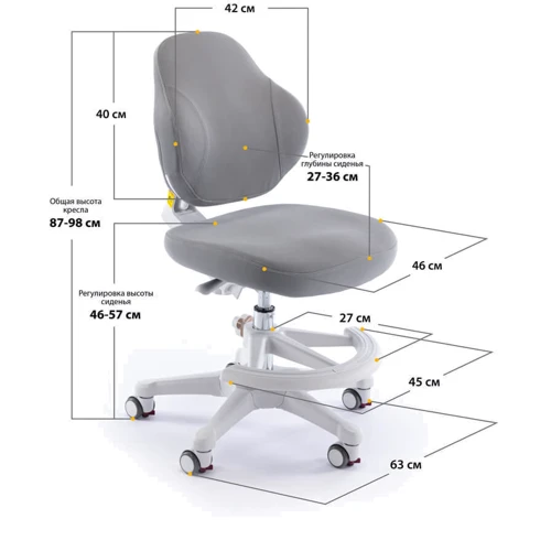 Детское кресло ErgoKids Mio Classic Grey (арт.Y-405 G): Возраст ребенка От 4-х лет