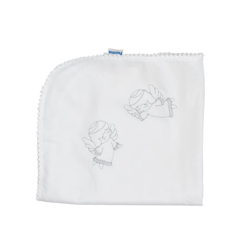 Плед для крещения Twins Linen Angel 100x100 см белый 1406-КТL-100/100-01