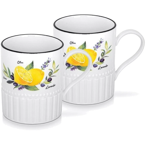 Набор кружек Fissman Provence 2 шт 400 мл (13617): Форма цилиндр