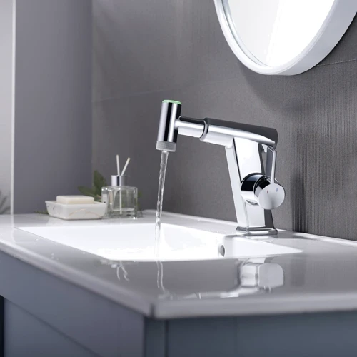 Смеситель для раковины Lefton Pull-Out Faucet with Temperature Display & LED Light - BF2207 Chrome