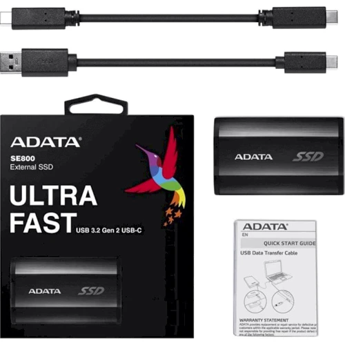 ADATA SE800 1 TB (ASE800-1TU32G2-CBK): Інтерфейс підключення USB 3.x, USB Type-C