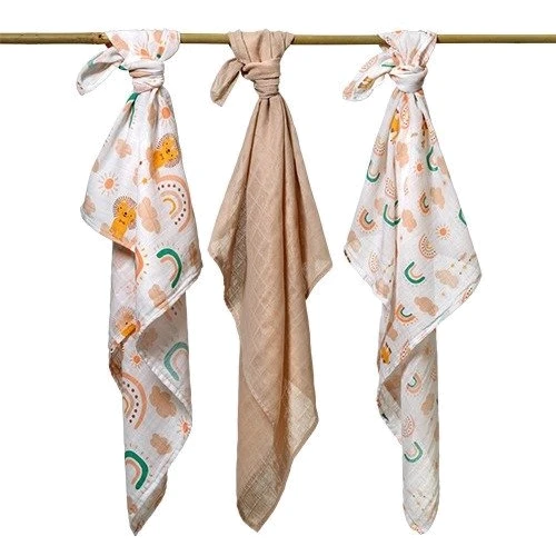 Пеленки Babyono муслиновые 70х70 см кремовый 3 шт (348/08)