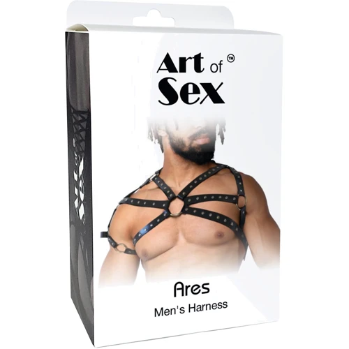 Мужская портупея Art of Sex - Ares, натуральная кожа, черный, XS-M
