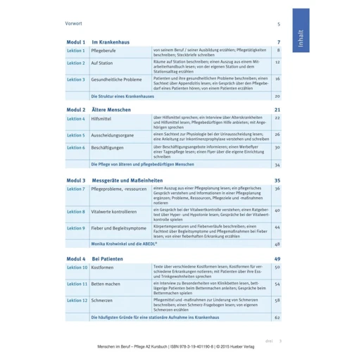 Menschen im Beruf: Pflege A2 mit Audio-CD: ISBN 9783194011908, 978-3-19-401190-8