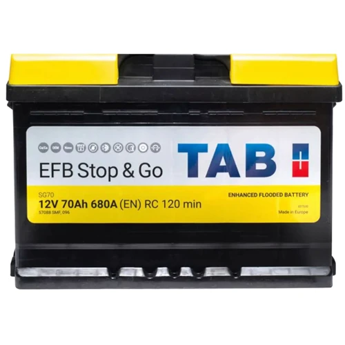 

Автомобильный аккумулятор T Tab 70 Ah/12V Tab Efb Japan Euro