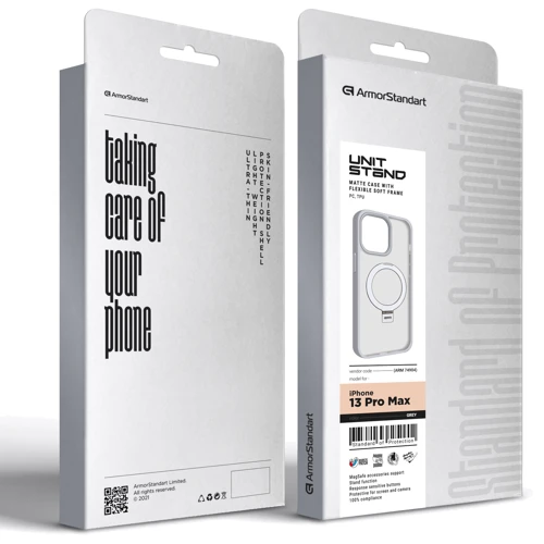 Чохол для iPhone ArmorStandart Unit Stand Grey для iPhone 13 Pro Max (ARM74904): Колір серый